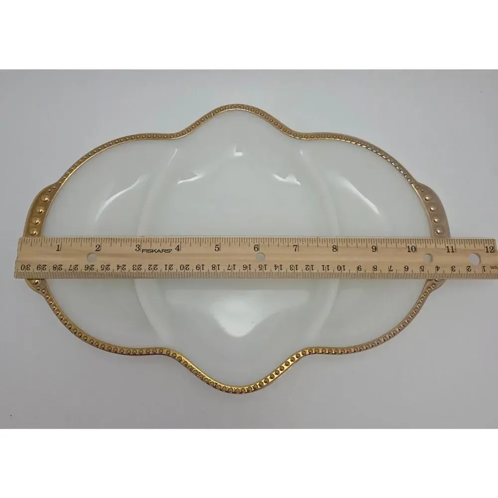 Fire King Anchor Hocking Milk Glass Relish Tray Divided Dish